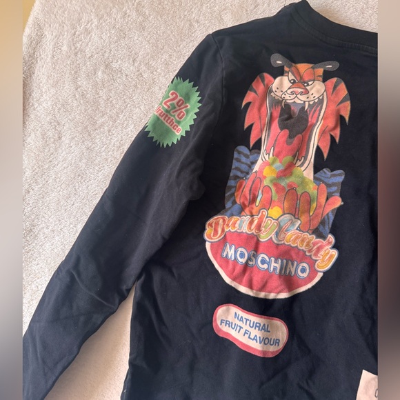 Moschino DandyCandy Sweatshirt Graphic Tiger Animal Print Pullover Sweater Black - Picture 3 of 16